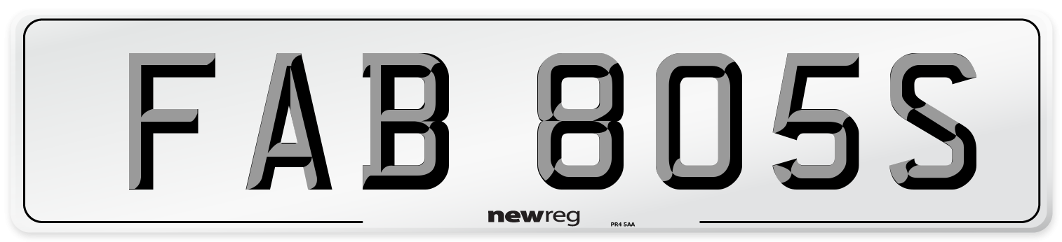 FAB 805S Number Plate from New Reg